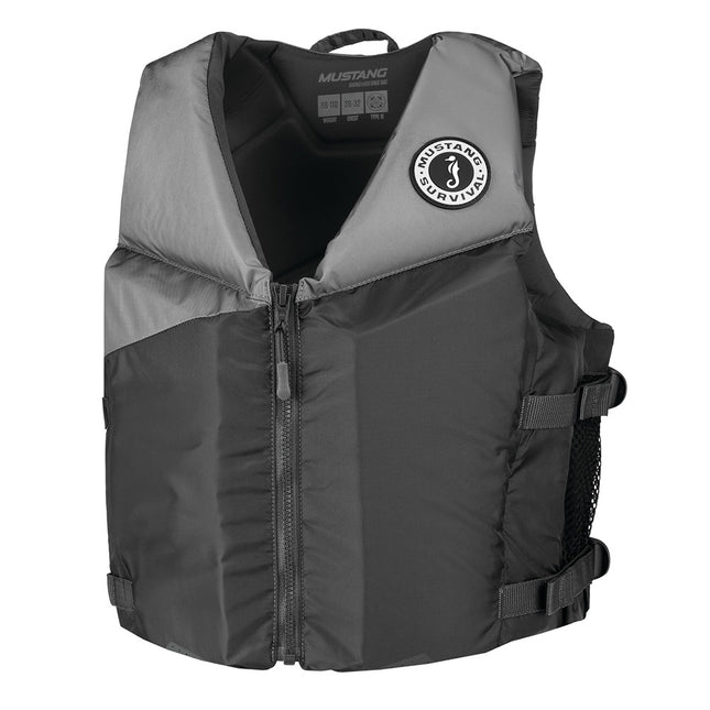 Mustang Young Adult REV Foam Vest  GreyLight GreyFluorescent Yellow  Universal