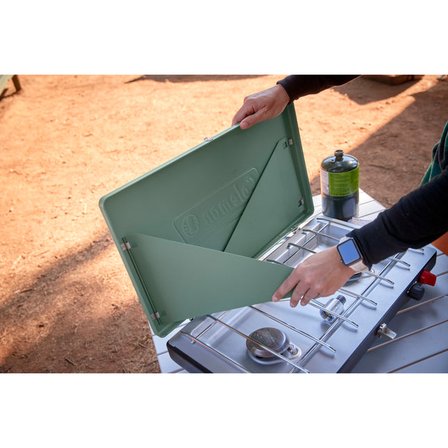 Cascade™ Classic, 2-Burner Propane Stove, Adjustable, InstaStart™, 20K BTUs, Moss Green