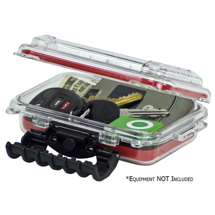 Plano Waterproof Polycarbonate Storage Box  3449 Size  RedClear