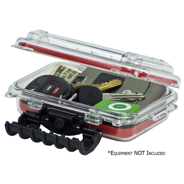 Plano Waterproof Polycarbonate Storage Box  3449 Size  RedClear